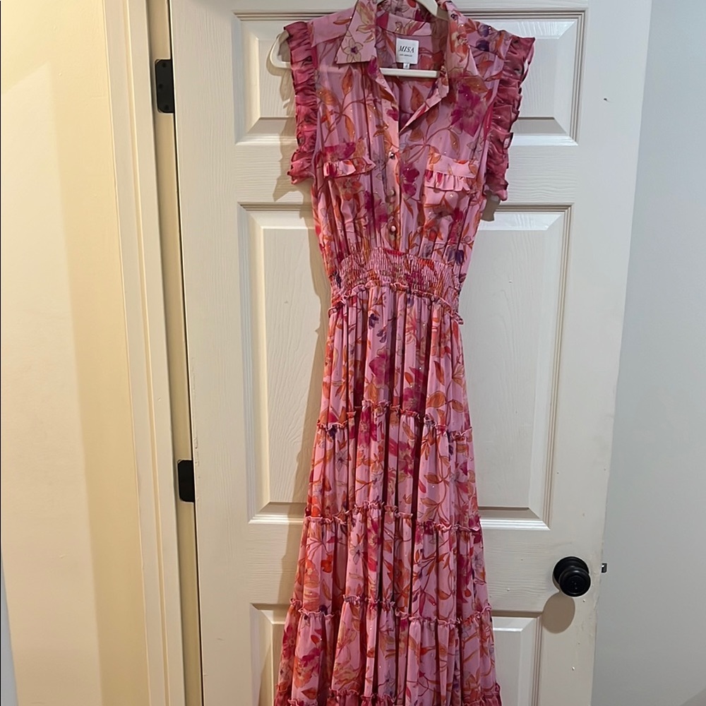 MisaPink Ruffled Tiered Maxi Sundress